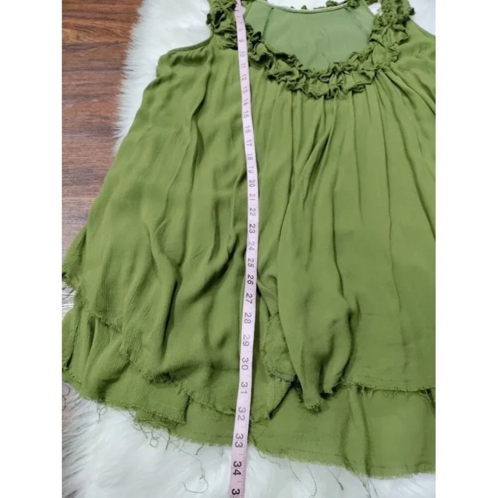 Free People Sleeveless Whimsy Raw Hem Mini Goth Artsey Gauzy Festival Dress M - Picture 7 of 10